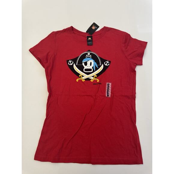 New With Tags Vintage Paul Frank Tshirt Pirate Red Women Large Julius Friends - Picture 1 of 2
